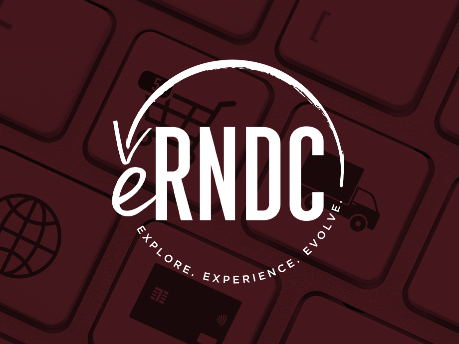 eRNDC logo with a red background